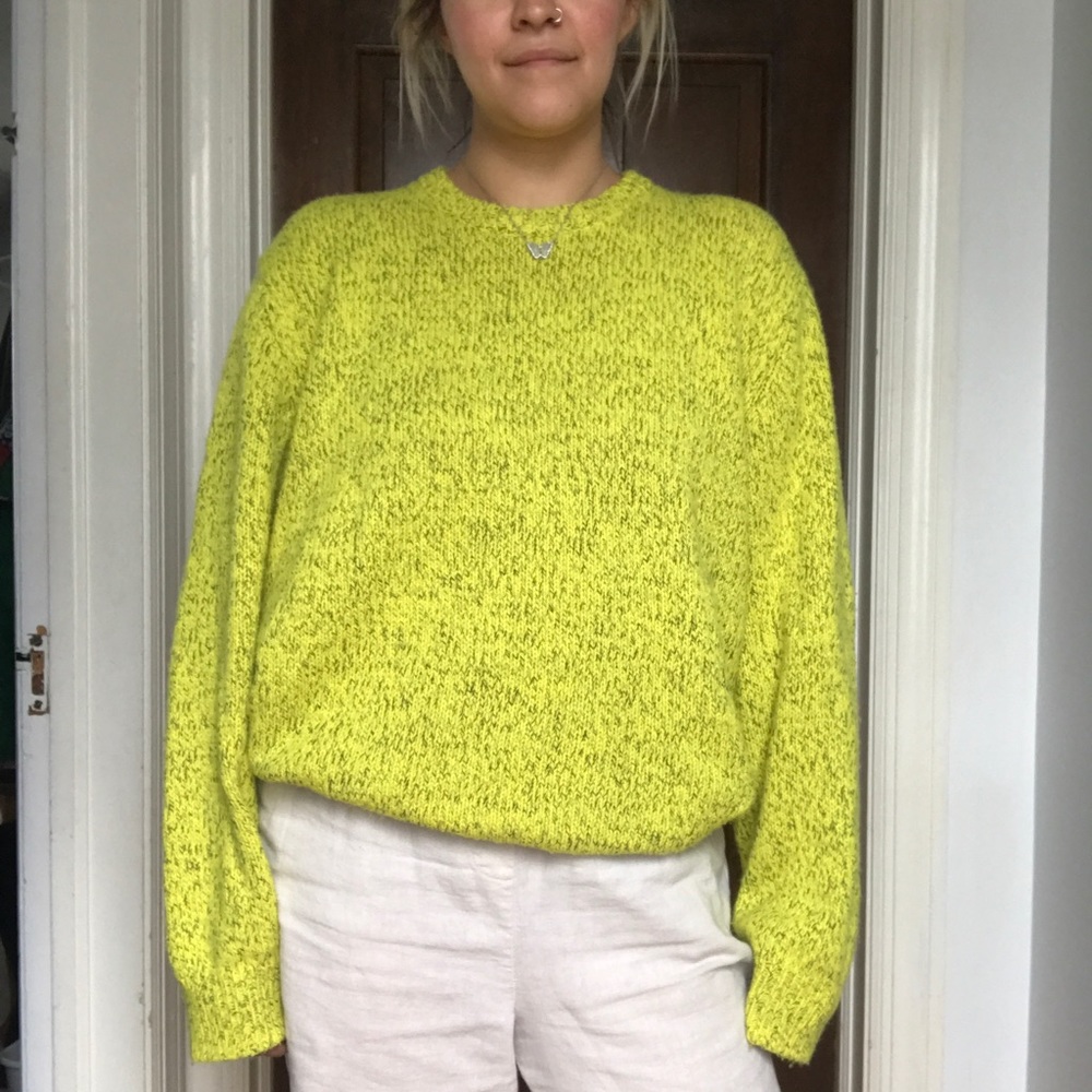 men’s lime knit sweater